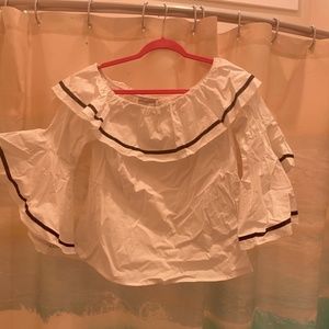 Bnwt gorgeous white off the shoulder top - white and black